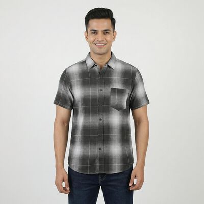 Men's Olive Green Cotton Button Down Casual Shirt