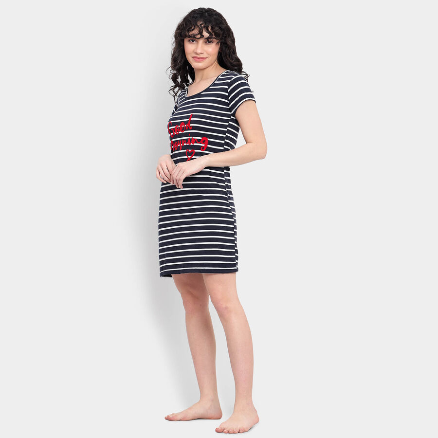 Stripes Nighty, Navy Blue, large image number null