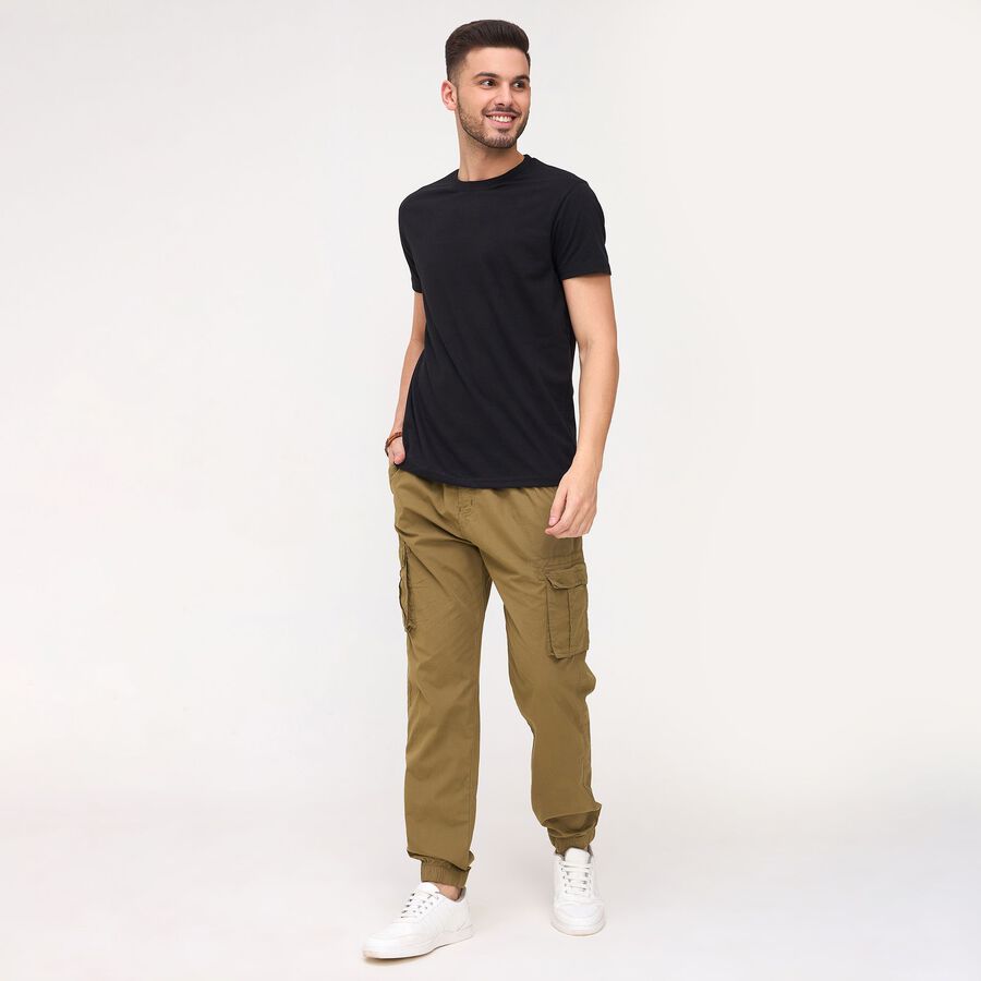 Men's Round Neck Half Sleeves T-Shirt, Black, large image number null