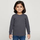 Girls Midnight Navy Blue Round Neck Thermal, Melange Blue, small image number null