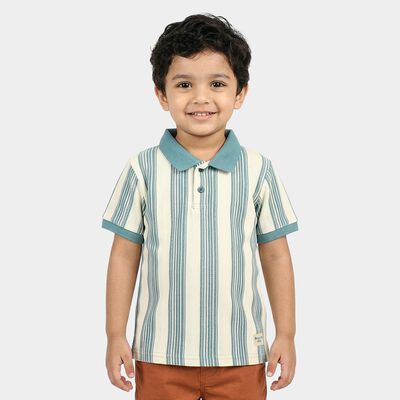 Boys Light Blue Polo Neck Casual T-Shirt