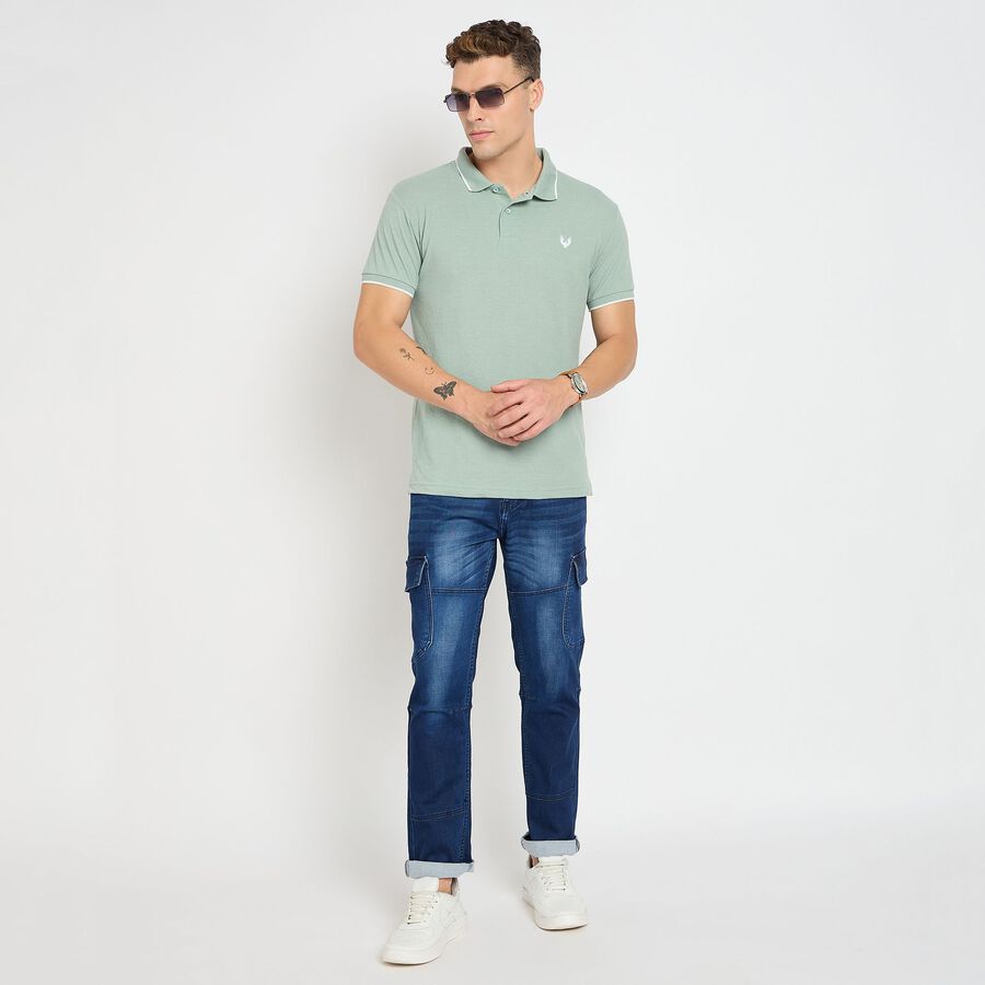 Men's Collared Half Sleeves T-Shirt, Aqua, large image number null