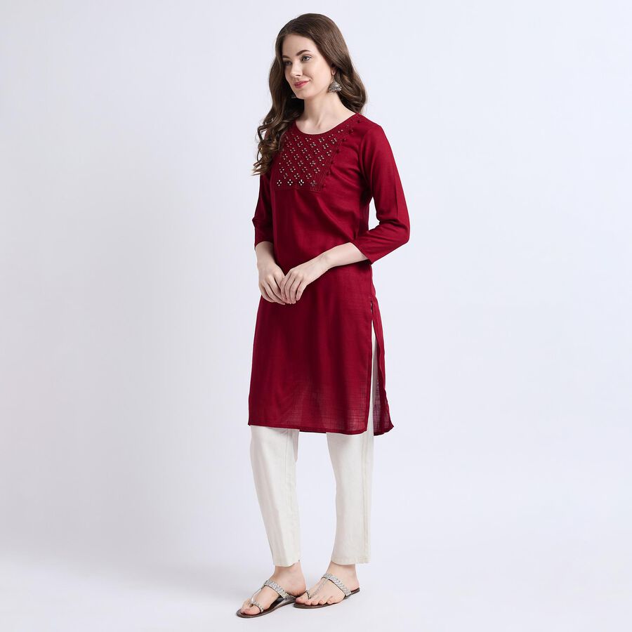 Ladies' Kurta Pyjama Set, मरून, large image number null