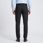 Men's Black Slim Fit Flat-Front Casual Trousers, Black, small