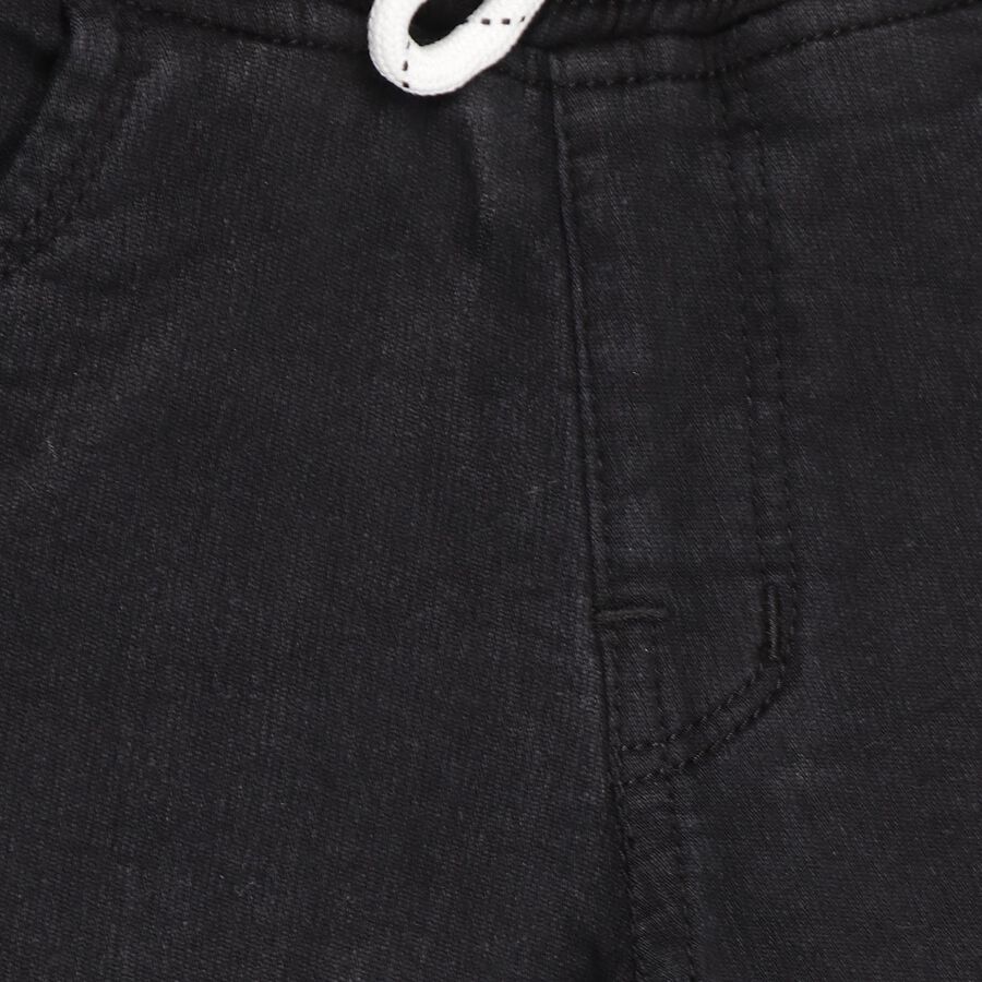 Kids' Washed Black Slim Fit Basic Jeans, Black, large image number null
