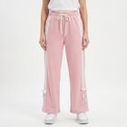 Women's Lilac Straight Fit Side-Striped Track Pants, लाइलेक, small