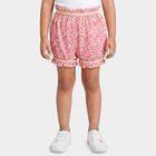 Girls Pink Regular Fit Printed Bloomer Shorts, Peach, small