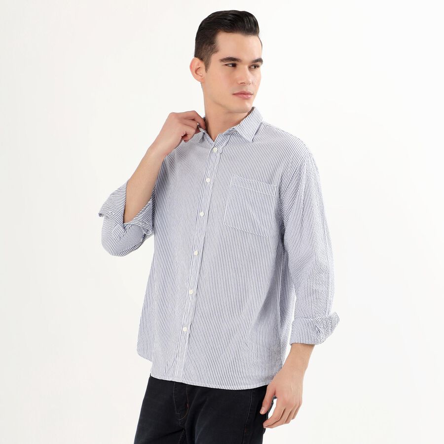 Men's Casual Shirt, Mid Blue, large image number null