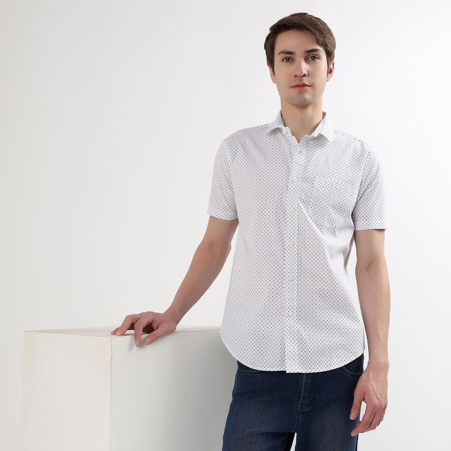 Men's 100% Cotton Casual Shirt, White, large image number null