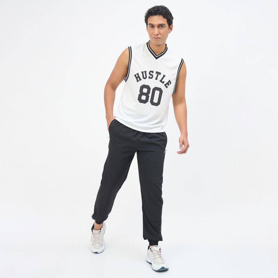 Men's Snow White V-Neck Athleisure T-Shirt, White, large