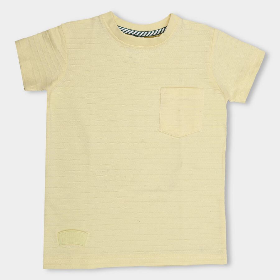 Boys' Half Sleeves T-Shirt, पीला, large image number null