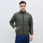 Men's Muted Olive High Neck Casual Jacket, ओलिव, small image number null
