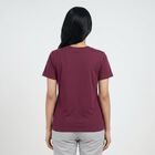 Women's Purple Round Neck Casual T-Shirt, Purple, small