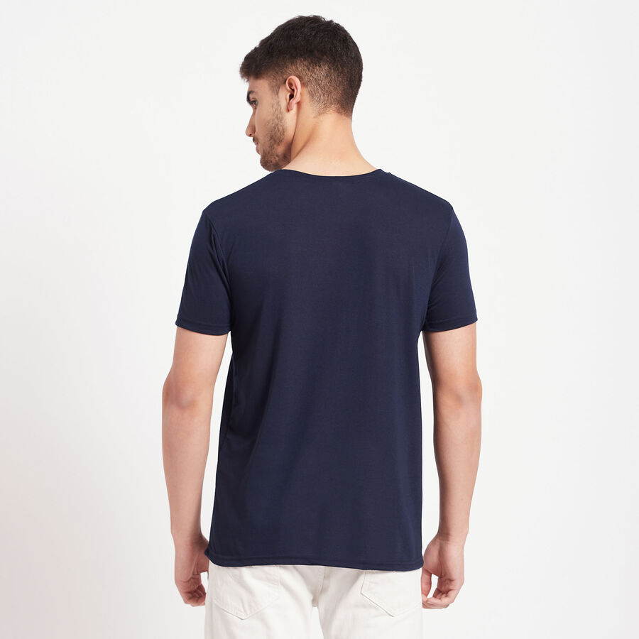 Round Neck T-Shirt, Navy Blue, large image number null