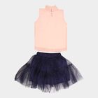 Girls Solid Skirt Top Set, Pink, small image number null