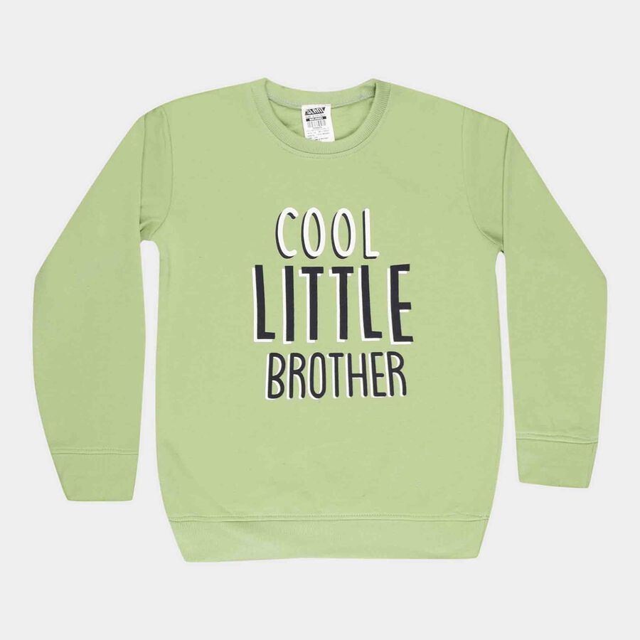 Printed Sweatshirt, Light Green, large image number null