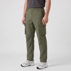 Men's Olive Green Slim Fit Cargo Trousers, ओलिव, small