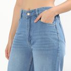 Ladies' 100% Cotton Jeans, हल्का नीला, small image number null