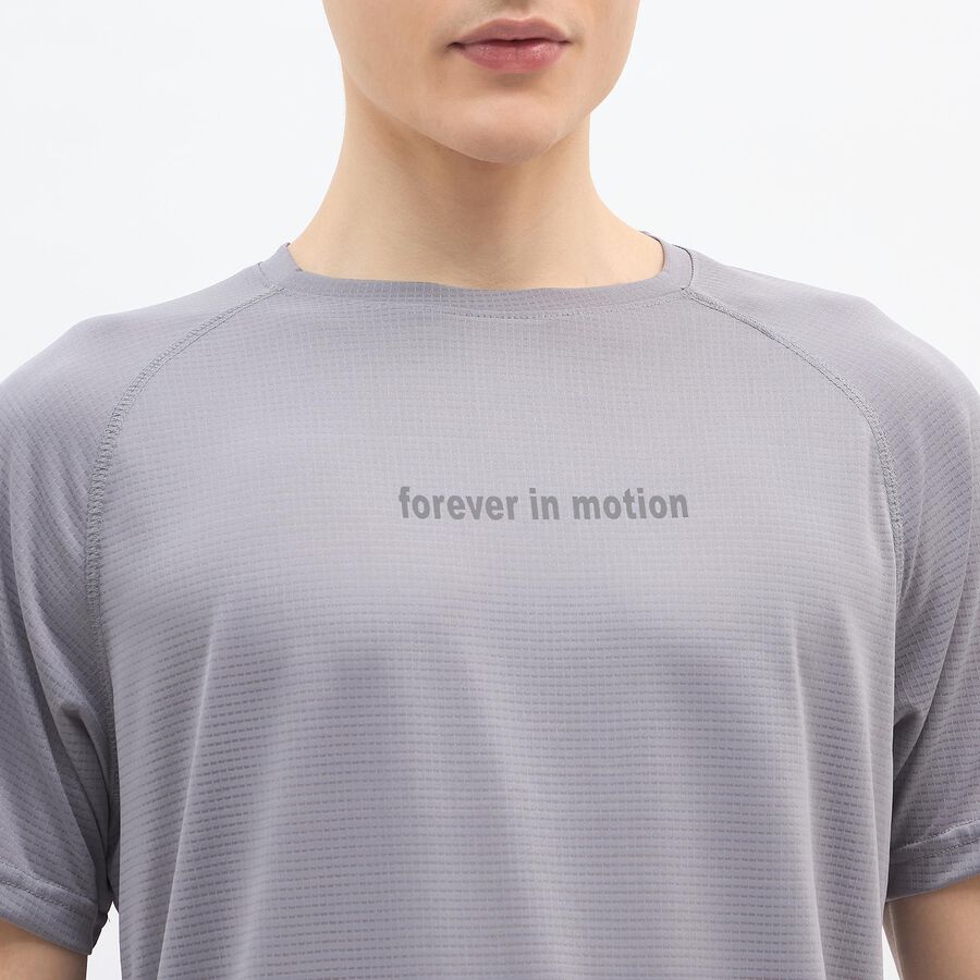 Men's Dark Grey Crew Neck Athleisure Drifit T-Shirt, गहरा ग्रे, large