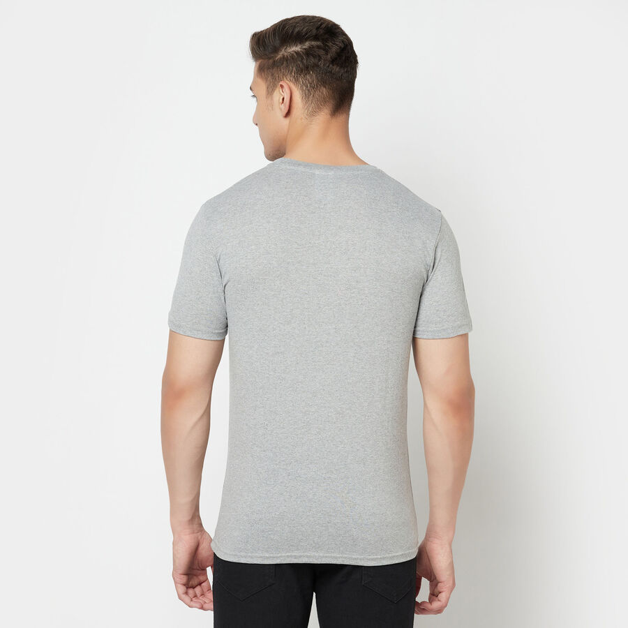 Round Neck T-Shirt, Melange Mid Grey, large image number null