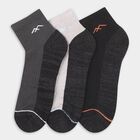 Men's Charcoal and Gray Ankle Socks with Contrast Toe, Black, small image number null