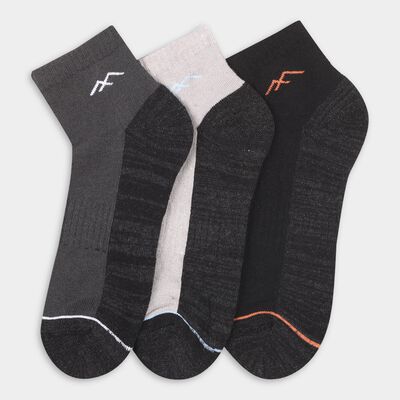 Men's Charcoal and Gray Ankle Socks with Contrast Toe