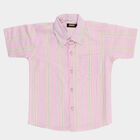 Boys Light Pink Cotton Half Sleeve Classic Collar Casual Shirt, Pink, small image number null
