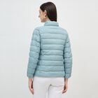 Women's Light Sage Green High Neck Casual Puffer Jacket, हल्का हरा, small image number null