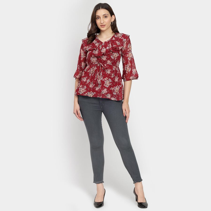Ladies' Top, Maroon, large image number null