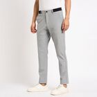 Men's Slim Fit Casual Trousers , हल्का ग्रे, small image number null