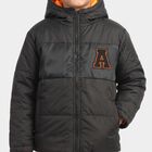 Boys Black Hooded Puffer Jacket, Black, small