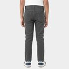 Boys' Dark Grey Slim Fit Washed Jeans, गहरा ग्रे, small