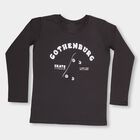 Boys' Dark Grey Round Neck Printed T-Shirt, Dark Grey, small image number null