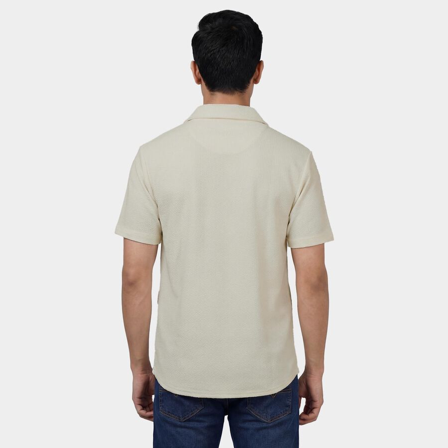 Men's White Classic Casual Shirt, White, large