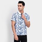 Men's 100% Cotton Collared Half Sleeves T-Shirt, गहरा नीला, small