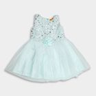 Girl's Embellished Gathered Light Green Frock, हल्का हरा, small image number null