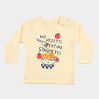 Infants Beige Cotton Round Neck Regular T-Shirt, Beige, small