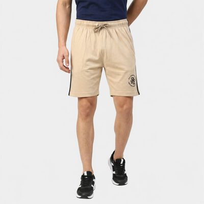 Men's Beige Regular Fit Athletic Bermuda Shorts