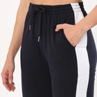 Women's Cotton Blend Relaxed Fit Track Pants, नेवी ब्लू, small