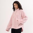 Women's Light Pink High Neck Casual Sweatshirt, गुलाबी, small image number null