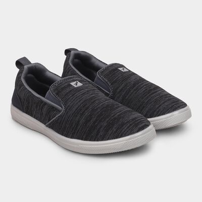 Men's Dark Charcoal Black Slip-On Casual Shoes