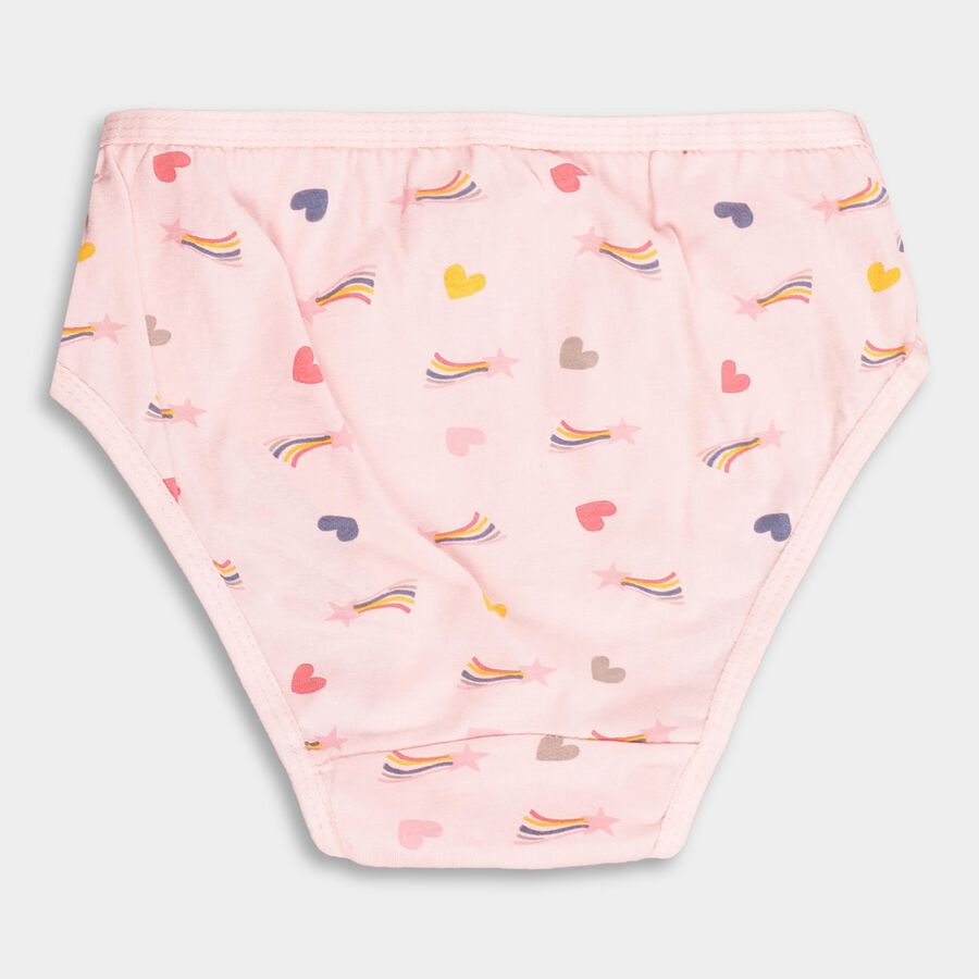 Girls' Light Pink and Soft Lavender Regular Fit Printed and Solid Panty, गहरा ग्रे, large