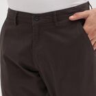 Men's 100% Cotton Slim Fit Casual Trousers, गहरा ग्रे, small
