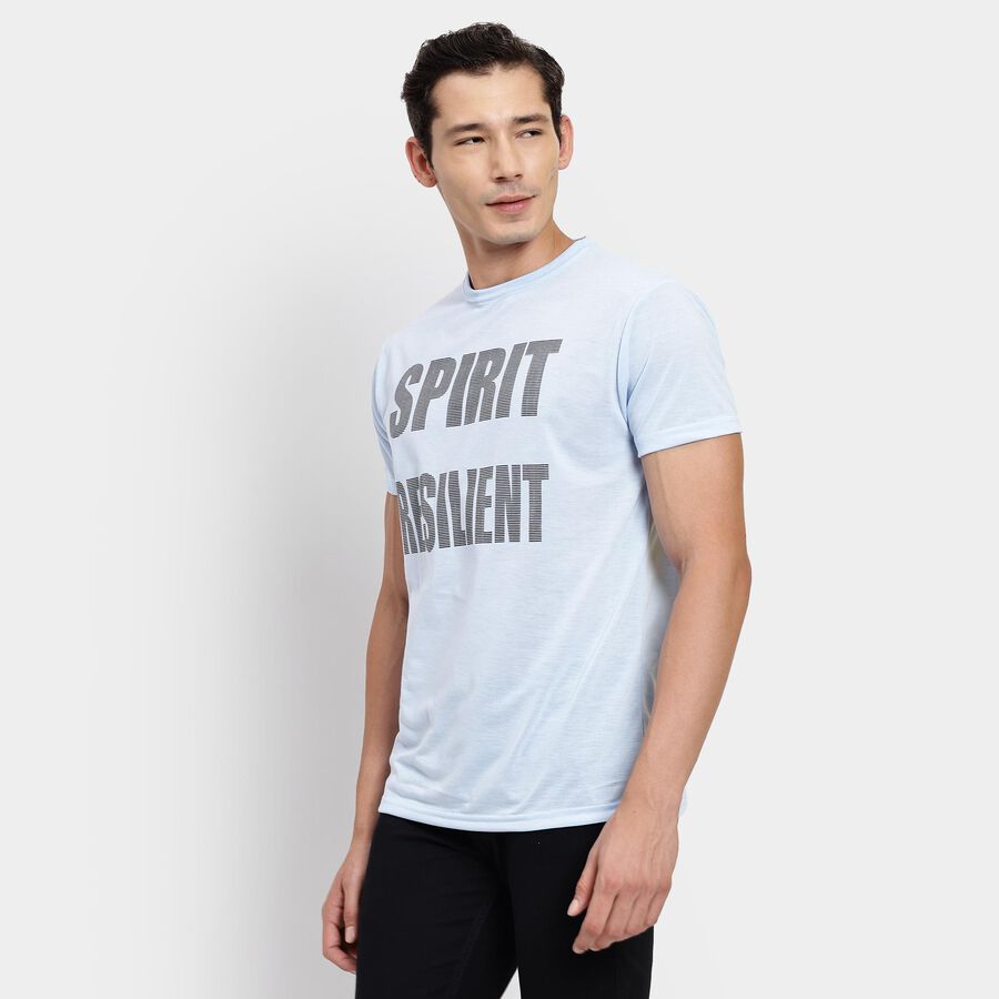 Men's Round Neck Half Sleeves T-Shirt, Sky Blue, large image number null