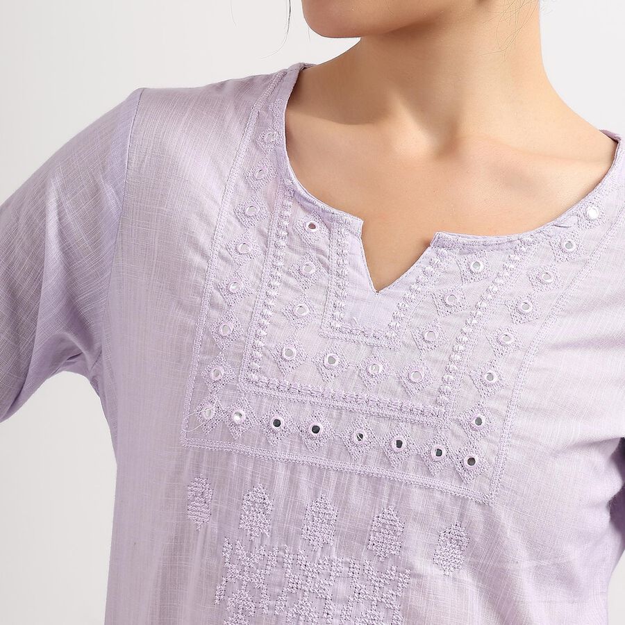 Ladies' 100% Cotton Kurta , Lilac, large image number null