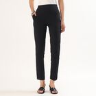 Women's Black Cotton Blend High-Rise Churidar, काला, small