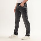 Men's Charcoal Black Straight Fit Five-Pocket Jeans, Light Grey, small image number null