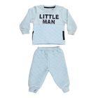 Infants' Light Blue Round Neck Quilted Baba Suit, हल्का नीला, small image number null