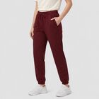 Women Wine Jogger Fit Solid Track Pants, वाइन, small