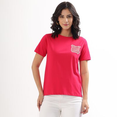 Ladies' 100% Cotton Round Neck T-Shirt 